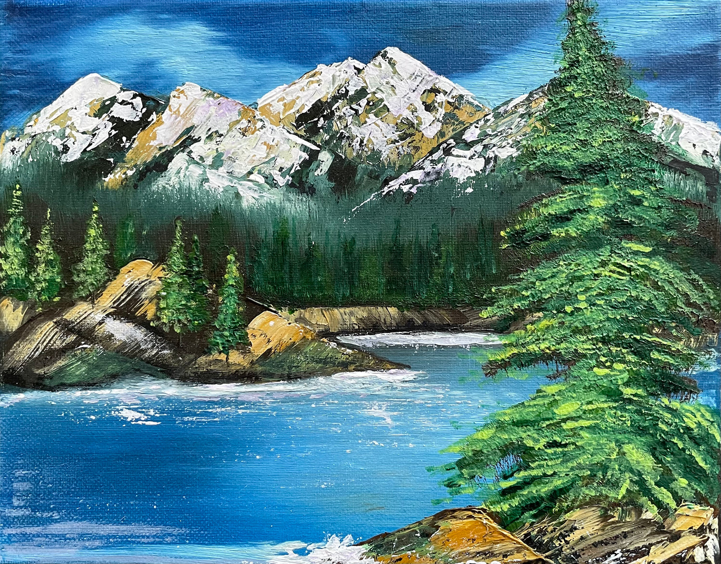 Mountain Lake Acrylic Original