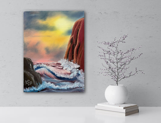 Crashing Waves Oil Painting