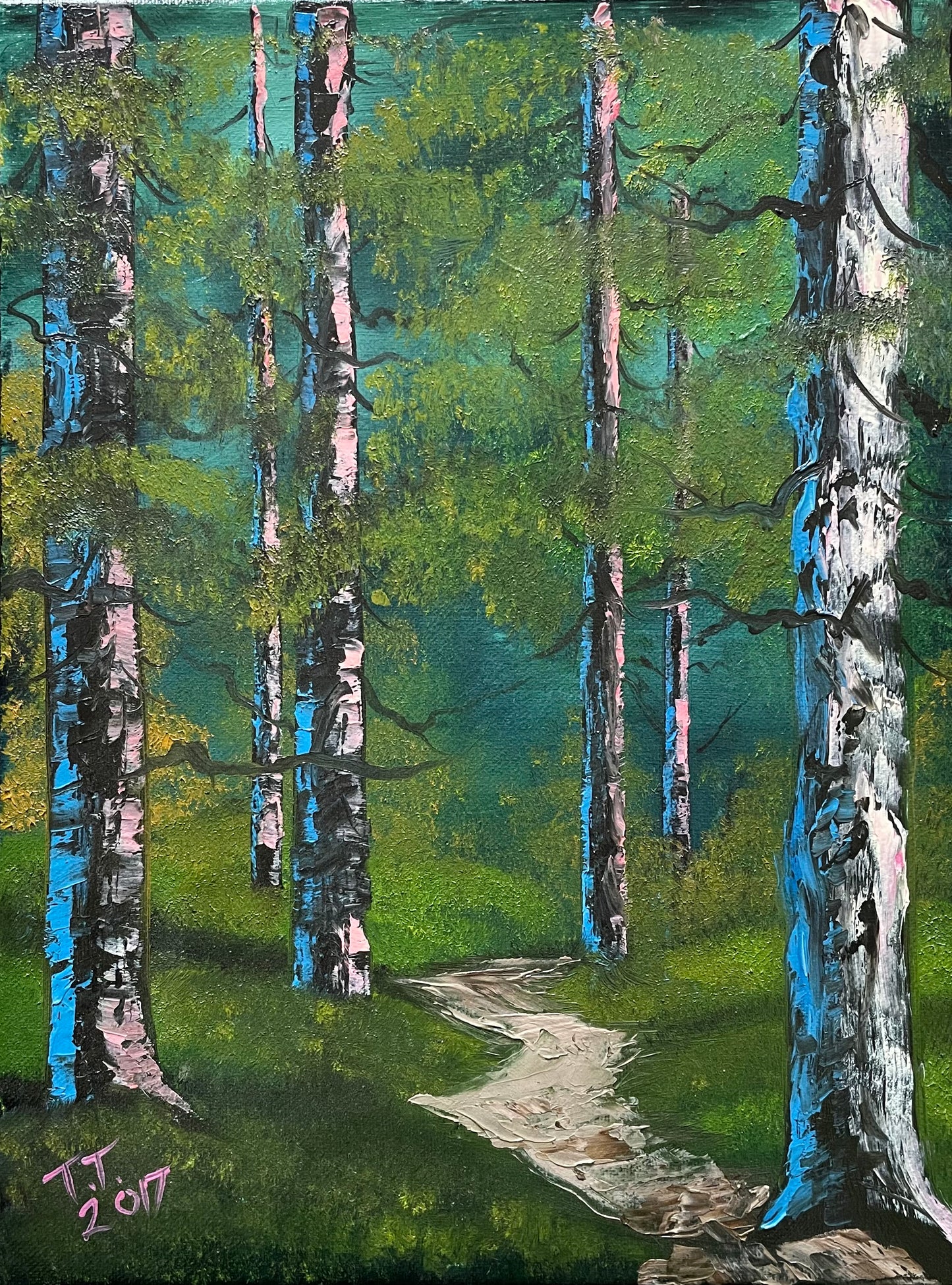 Forest Path Oil Painting