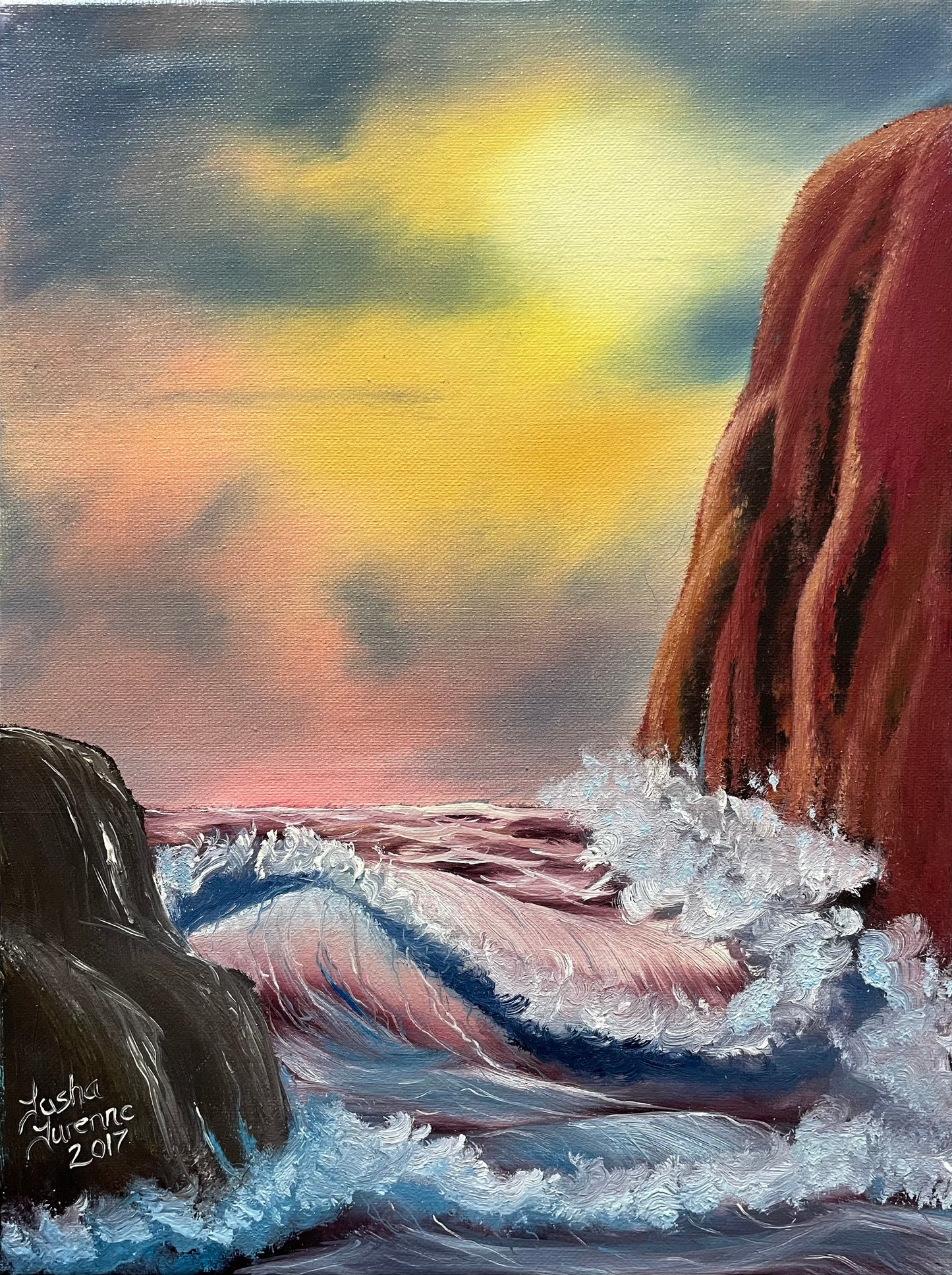 Crashing Waves Oil Painting